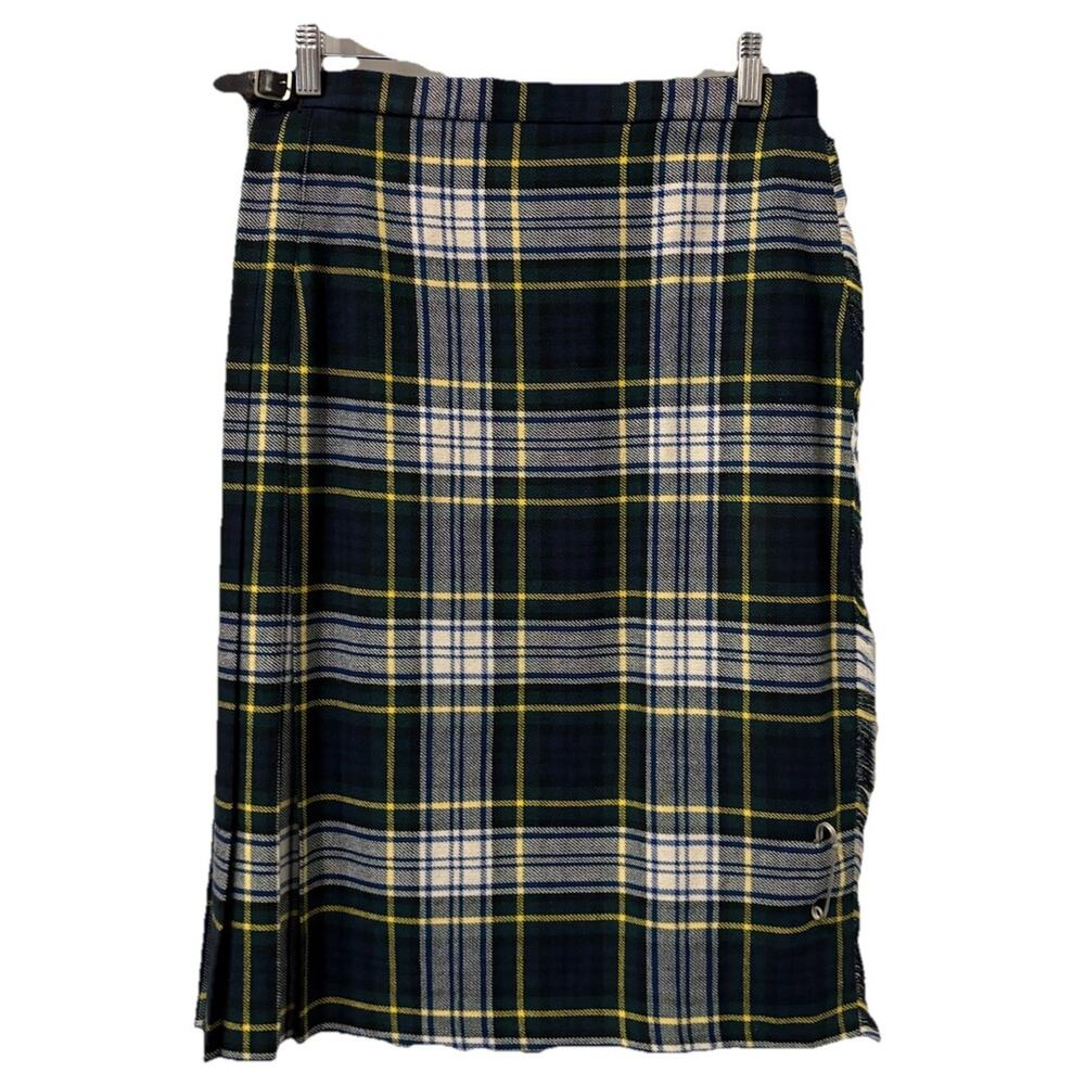 CLAN ROYAL OF SCOTLAND SKIRT KILT Plaid-L-Acrylic-Wool Blend (UK Size 16)